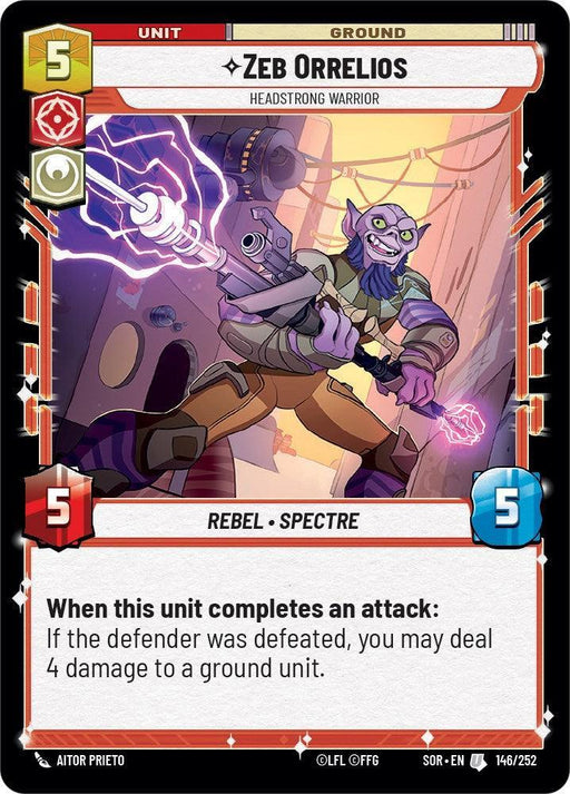 Zeb Orrelios - Headstrong Warrior (146/252) [Spark of Rebellion] - for just $0.10! 
