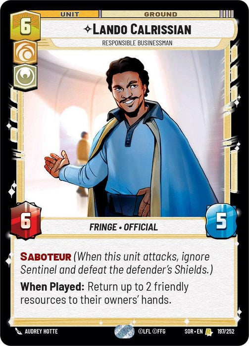 Lando Calrissian - Responsible Businessman (197/252) [Spark of Rebellion] - for just $0.10! 