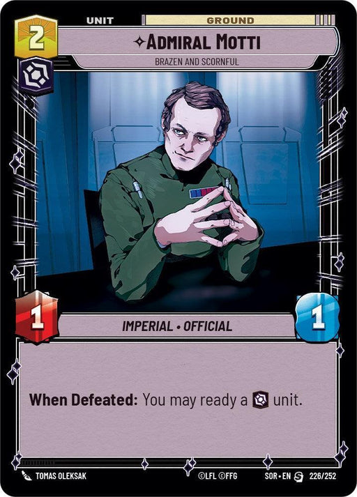 Admiral Motti - Brazen and Scornful (226/252) [Spark of Rebellion] - for just $0.10! 
