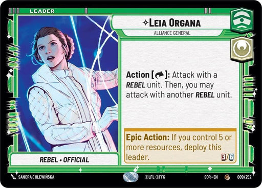 Leia Organa - Alliance General (009/252) [Spark of Rebellion] - for just $0.10! 