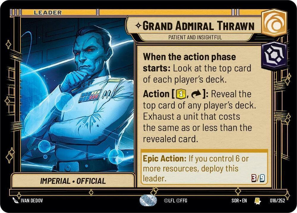 Grand Admiral Thrawn - Patient and Insightful (016/252) [Spark of Rebellion] - for just $0.10! 