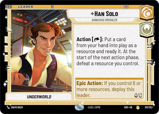 Han Solo - Audacious Smuggler (017/252) [Spark of Rebellion] - for just $0.10! 