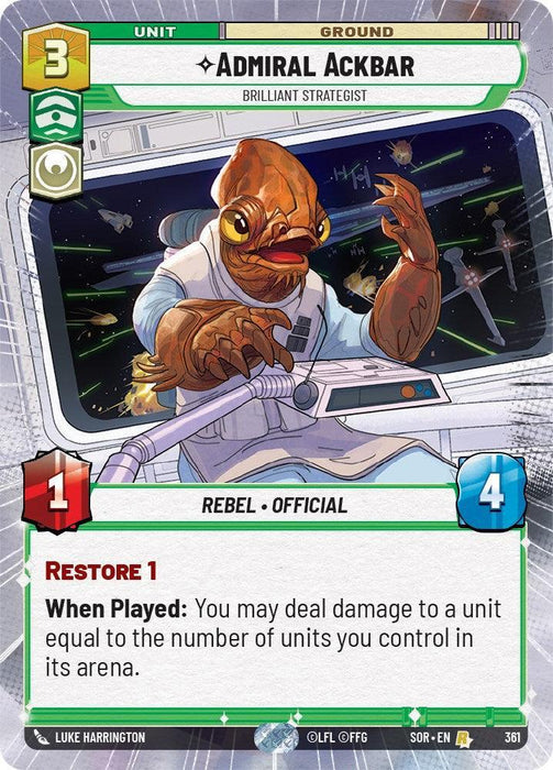 Admiral Ackbar - Brilliant Strategist (Hyperspace) (361) [Spark of Rebellion] - for just $1.05! 