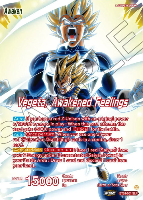 Vegeta // Vegeta, Awakened Feelings (SLR) (BT24-001) [Beyond Generations] - for just $46.35! 