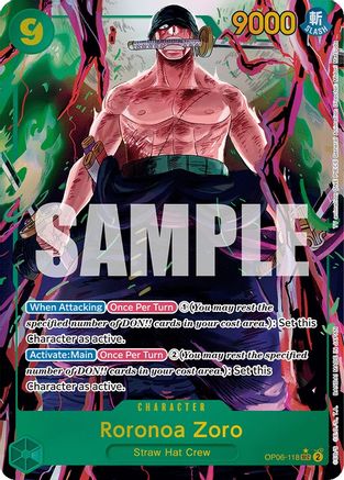 Roronoa Zoro (Alternate Art) (OP06-118) - Wings of the Captain Foil - for just $53.85! 