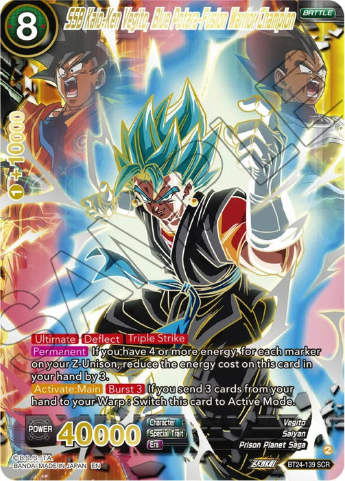 SSB Kaio-Ken Vegito, Blue Potara-Fusion Warrior Champion (Collector Booster) (BT24-139) [Beyond Generations] - for just $135! 