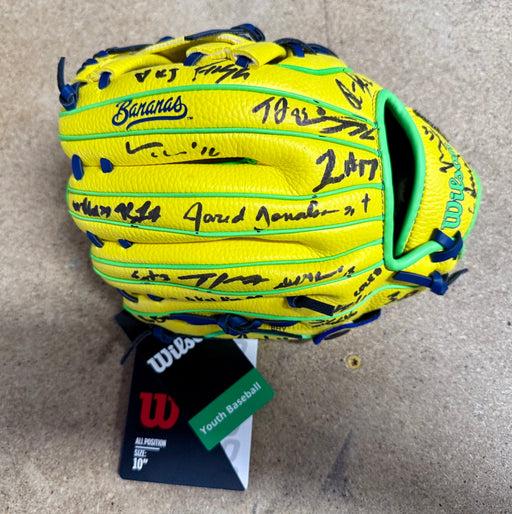 2025 Savannah Bananas Team Signed Youth Official Glove Cole Olson Oberst 30+ Sig - for just $650! 