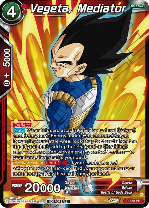 Vegeta, Mediator (Zenkai Series Tournament Pack Vol.7) (P-573) [Tournament Promotion Cards] - for just $0.15! 