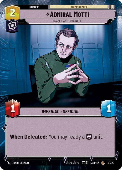 Admiral Motti - Brazen and Scornful (Hyperspace) (Weekly Play Promo) (7/20) [Spark of Rebellion Promos] - for just $0.10! 