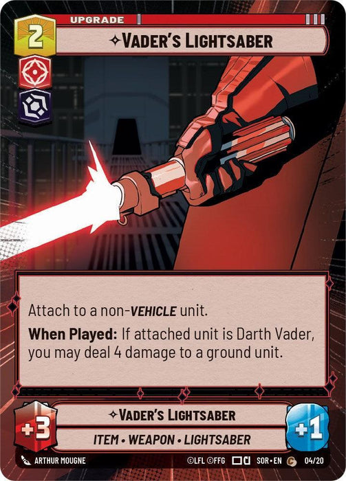 Vader's Lightsaber (Hyperspace) (Weekly Play Promo) (4/20) [Spark of Rebellion Promos] - for just $0.15! 