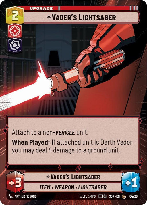 Vader's Lightsaber (Hyperspace) (Weekly Play Promo) (4/20) [Spark of Rebellion Promos] - for just $0.15! 