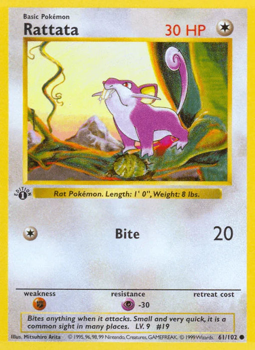 Rattata (61/102) (Shadowless) [Base Set 1st Edition] - for just $4.75! 