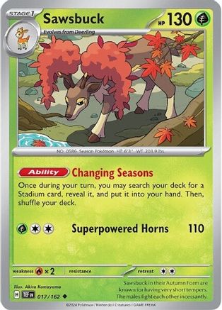 Sawsbuck 017/162 - SV05 Temporal Forces - for just $0.05! 