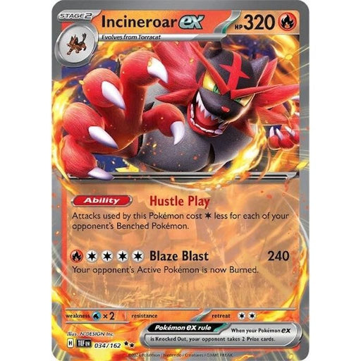 Incineroar ex (034/162) [Scarlet & Violet: Temporal Forces] - Just $0.38! Shop now at Retro Gaming of Denver