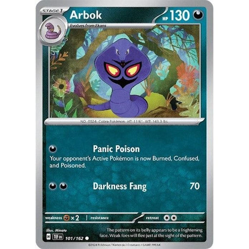 Arbok (101/162) [Scarlet & Violet: Temporal Forces] - Just $0.05! Shop now at Retro Gaming of Denver