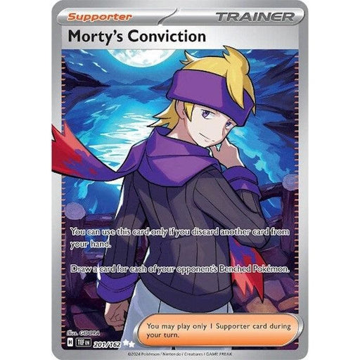 Morty's Conviction (201/162) [Scarlet & Violet: Temporal Forces] - Just $0.95! Shop now at Retro Gaming of Denver