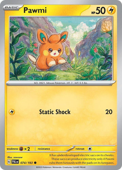 Pawmi (074/193) (Cosmo Foil) [Scarlet & Violet: Paldea Evolved] - for just $0.20! 