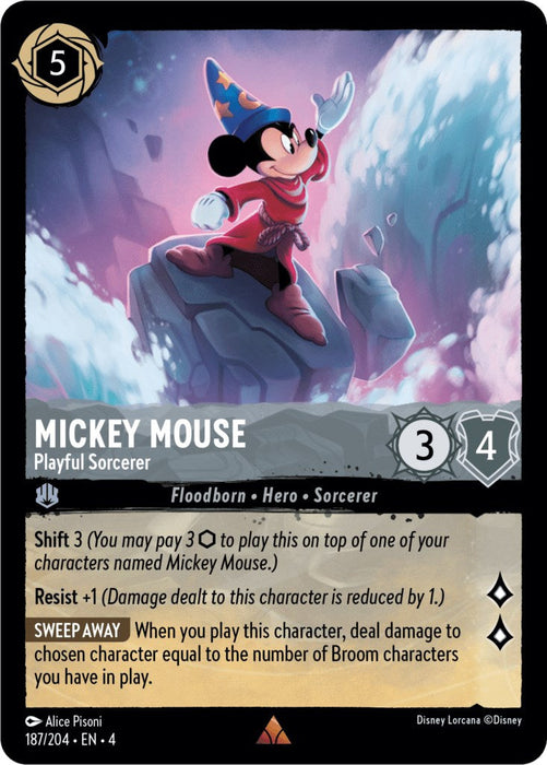 Mickey Mouse - Playful Sorcerer (187/204) (187/204) [Ursula's Return] - Just $0.65! Shop now at Retro Gaming of Denver