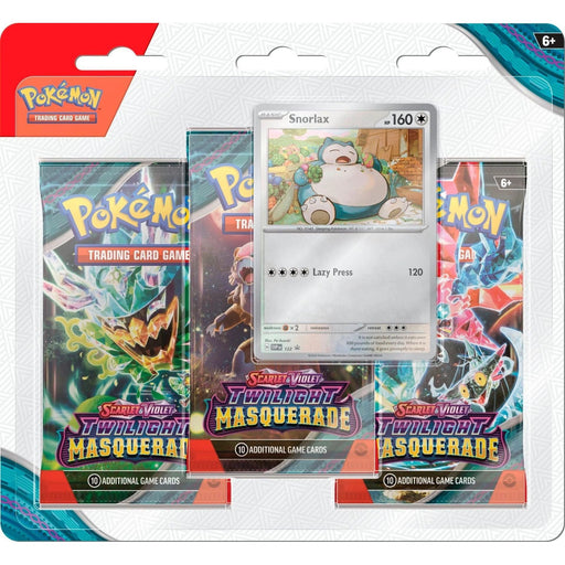 Scarlet & Violet: Twilight Masquerade - 3-Pack Blisters (Snorlax) - Just $11.95! Shop now at Retro Gaming of Denver