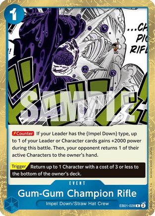 Gum-Gum Champion Rifle (EB01-028) - Extra Booster: Memorial Collection Foil - for just $3.52! 