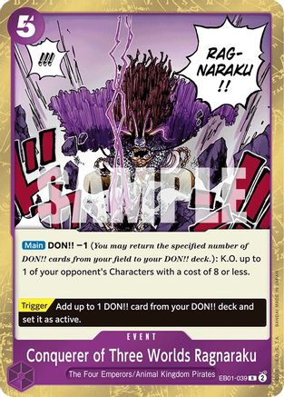 Conquerer of Three Worlds Ragnaraku (EB01-039) - Extra Booster: Memorial Collection Foil - for just $0.42! 