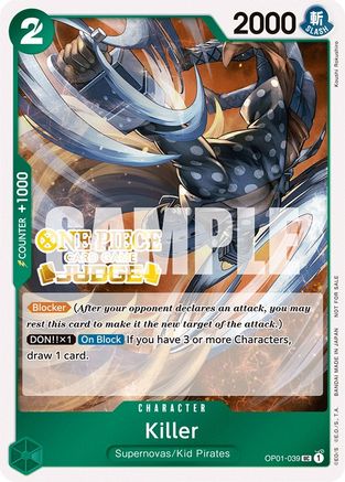 Killer (Judge Pack Vol. 3) (OP01-039) - One Piece Promotion Cards Foil - for just $0.23! 
