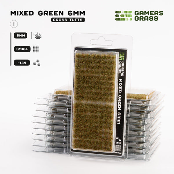 Gamers Grass Tufts: Mixed Green 6mm- Small - for just $5.95! 