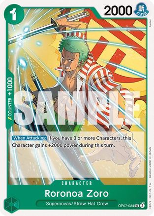 Roronoa Zoro (034) (OP07-034) - 500 Years in the Future - for just $0.07! 