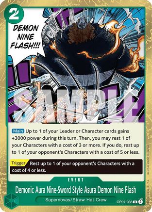 Demonic Aura Nine-Sword Style Asura Demon Nine Flash (OP07-036) - 500 Years in the Future Foil - for just $0.08! 