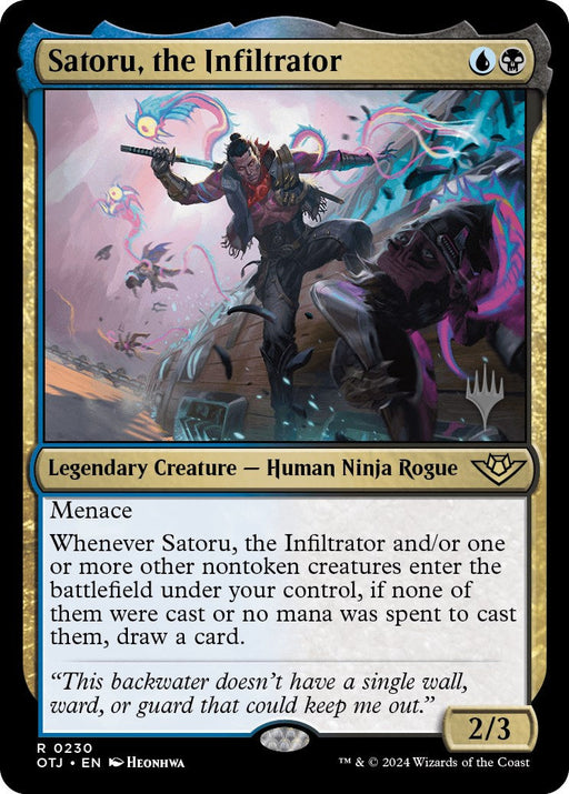 Satoru, the Infiltrator (Promo Pack) [Outlaws of Thunder Junction Promos] - Just $0.60! Shop now at Retro Gaming of Denver