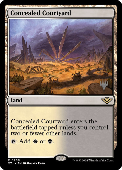 Concealed Courtyard (Promo Pack) [Outlaws of Thunder Junction Promos] - Just $0.25! Shop now at Retro Gaming of Denver