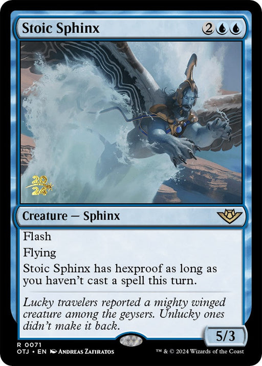 Stoic Sphinx [Outlaws of Thunder Junction Prerelease Promos] - Just $0.15! Shop now at Retro Gaming of Denver