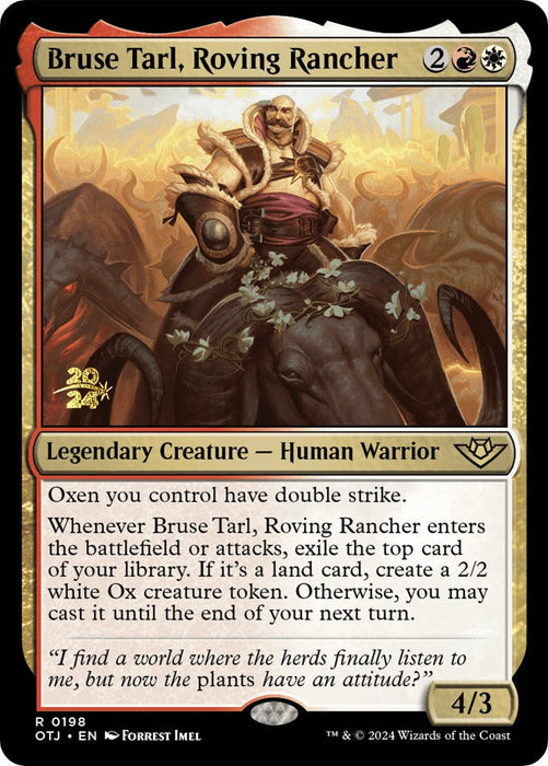 Bruse Tarl, Roving Rancher [Outlaws of Thunder Junction Prerelease Promos] - Just $0.15! Shop now at Retro Gaming of Denver