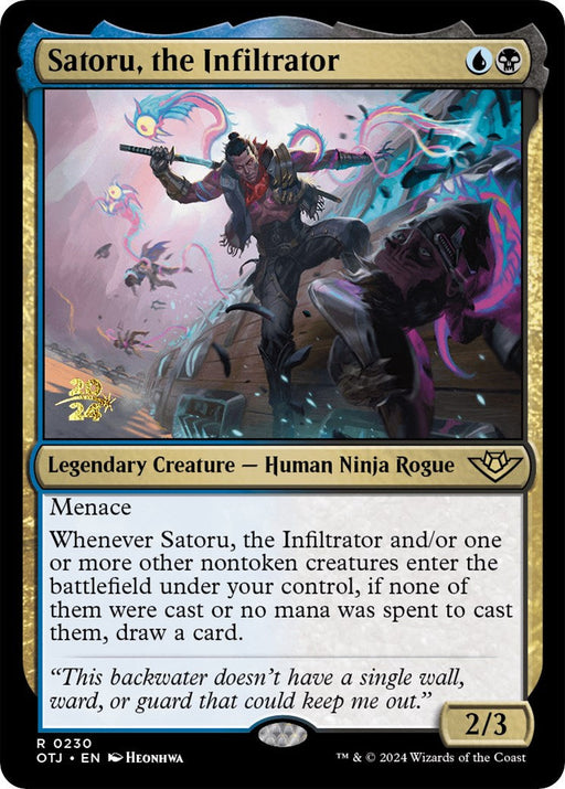 Satoru, the Infiltrator [Outlaws of Thunder Junction Prerelease Promos] - Just $1.25! Shop now at Retro Gaming of Denver