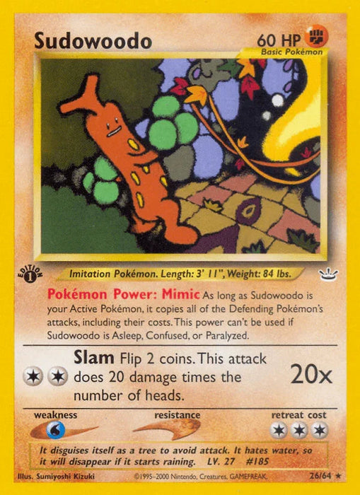 Sudowoodo (26/64) [Neo Revelation 1st Edition] - for just $2.75! 