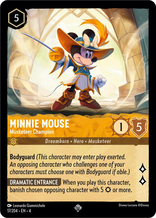 Minnie Mouse - Musketeer Champion (17/204) [Ursula's Return] - Just $0.15! Shop now at Retro Gaming of Denver