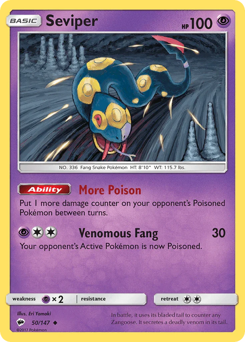 Seviper (50/147) [Sun & Moon: Burning Shadows] - for just $0.10! 