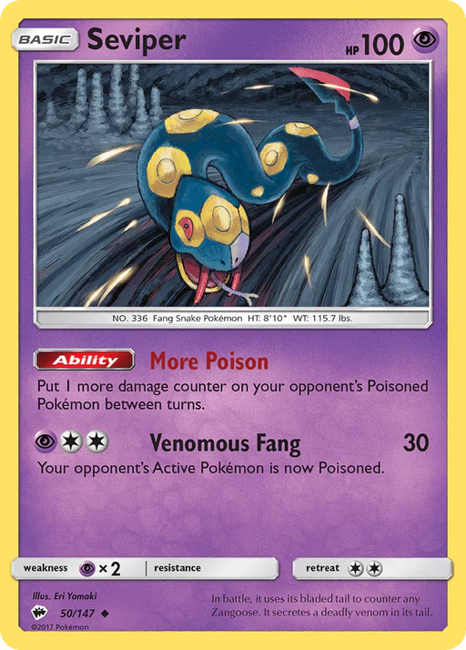 Seviper (50/147) [Sun & Moon: Burning Shadows] - for just $0.10! 