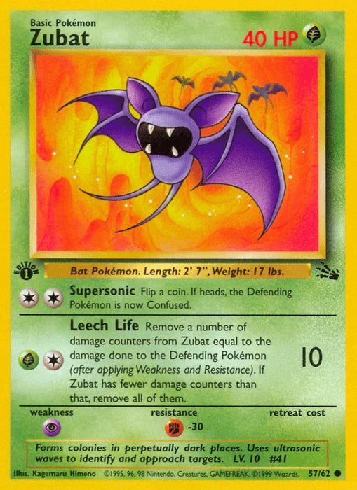 Zubat (57/62) [Fossil 1st Edition] - for just $0.40! 