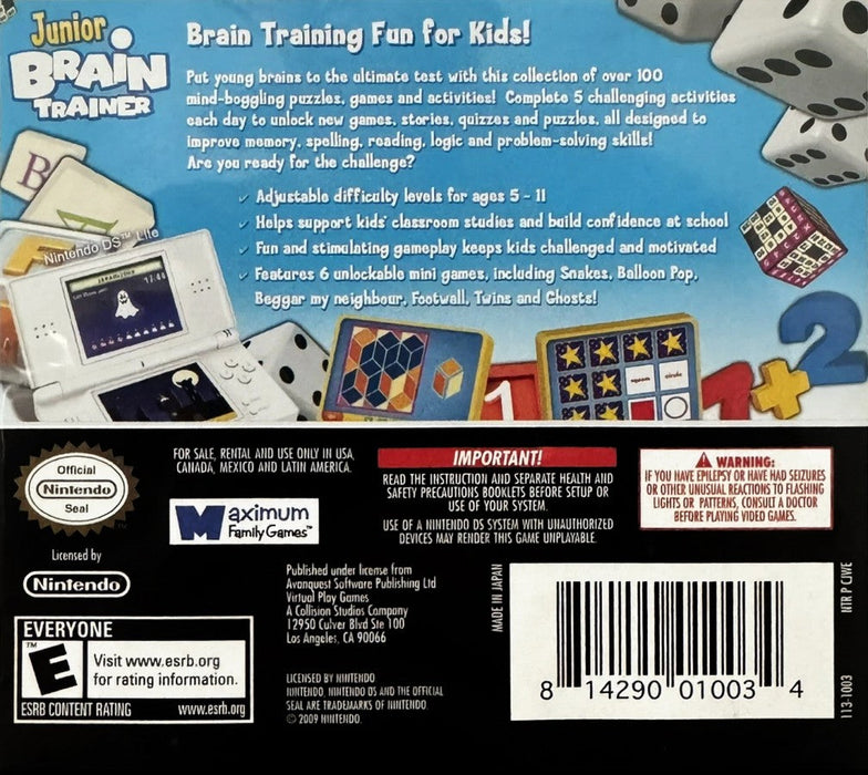 Junior Brain Trainer — Nintendo DS (DS) - for just $6.99! 
