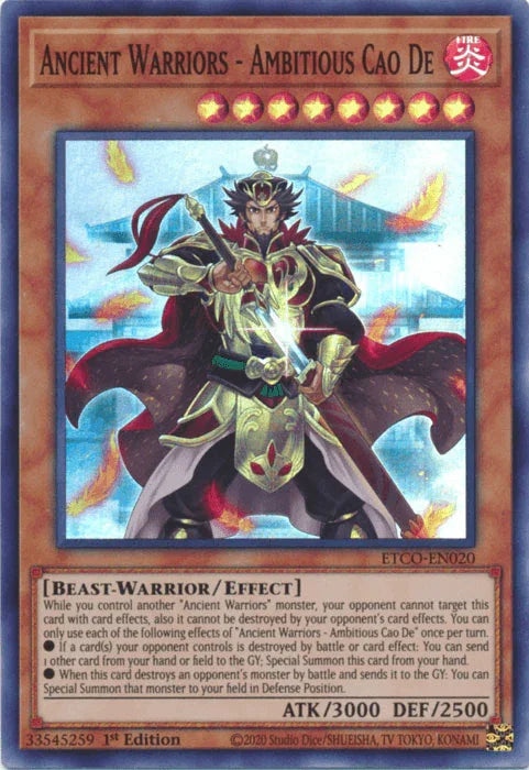Ancient Warriors - Ambitious Cao De [ETCO-EN020] Super Rare - for just $0.15! 