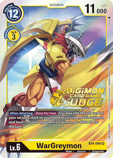 WarGreymon [BT4-048] (Judge Pack 1) [Great Legend Promos] - Just $0.25! Shop now at Retro Gaming of Denver