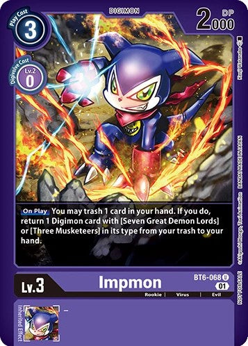 Impmon [BT6-068] (April 2023 Beelzemon Special) [Starter Deck: Beelzemon Advanced Deck Set Pre-Release Cards] - Just $0.09! Shop now at Retro Gaming of Denver