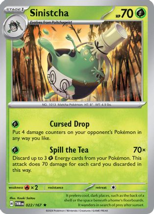 Sinistcha 022/167 - SV06 Twilight Masquerade Holofoil - for just $0.14! 