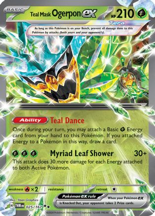 Teal Mask Ogerpon ex 025/167 - SV06 Twilight Masquerade Holofoil - for just $2.41! 