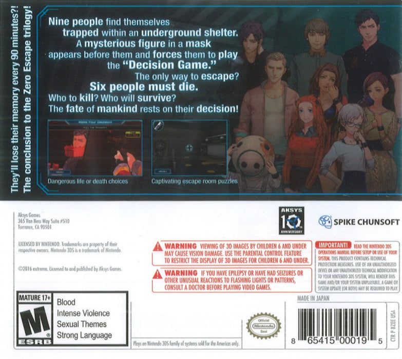 Zero Time Dilemma – Nintendo 3DS (3DS) - for just $43.99! 