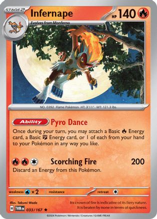 Infernape 033/167 - SV06 Twilight Masquerade Holofoil - for just $0.08! 