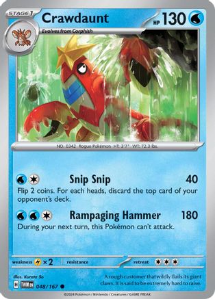 Crawdaunt 048/167 - SV06 Twilight Masquerade - for just $0.05! 