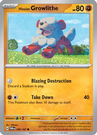 Hisuian Growlithe 099/167 - SV06 Twilight Masquerade - for just $0.05! 
