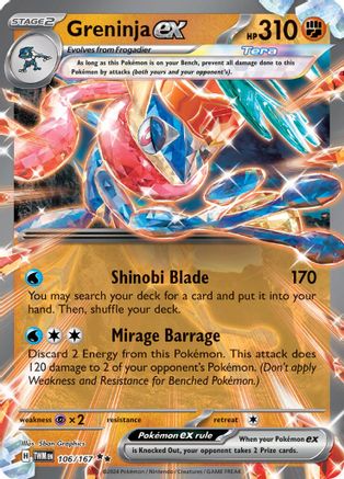 Greninja ex 106/167 - SV06 Twilight Masquerade Holofoil - for just $1.35! 